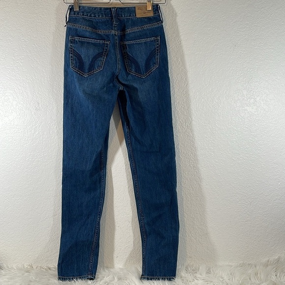 HOLLISTER SKINNY BLUE DENIM JEANS SIZE 0 / 24 - Picture 5 of 8